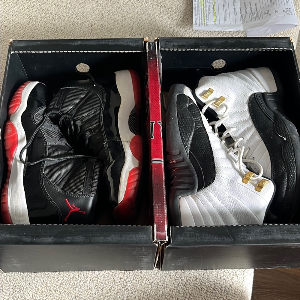 Jordan Kids Sneakers Black and White with Red Accents